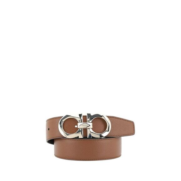 Ferragamo Brown Calf Leather Bos Taurus Regular Men's Belt
